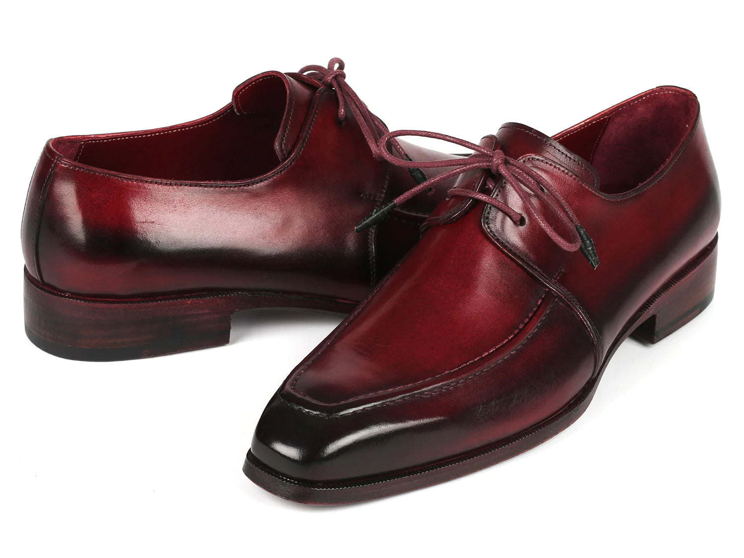 TheRoyalePeacockBurgundyRedLeatherDerbyShoesforMen