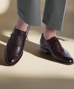 Emily Dark Brown Leather Brogue Oxford for Women